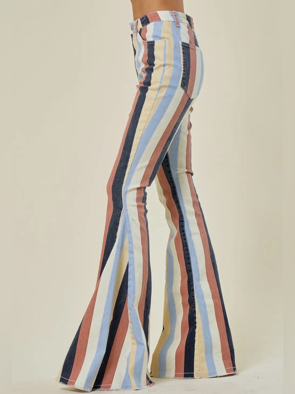 NWT Saints and Hearts Multi Striped Western Flared Yellow Blue Orange Coral